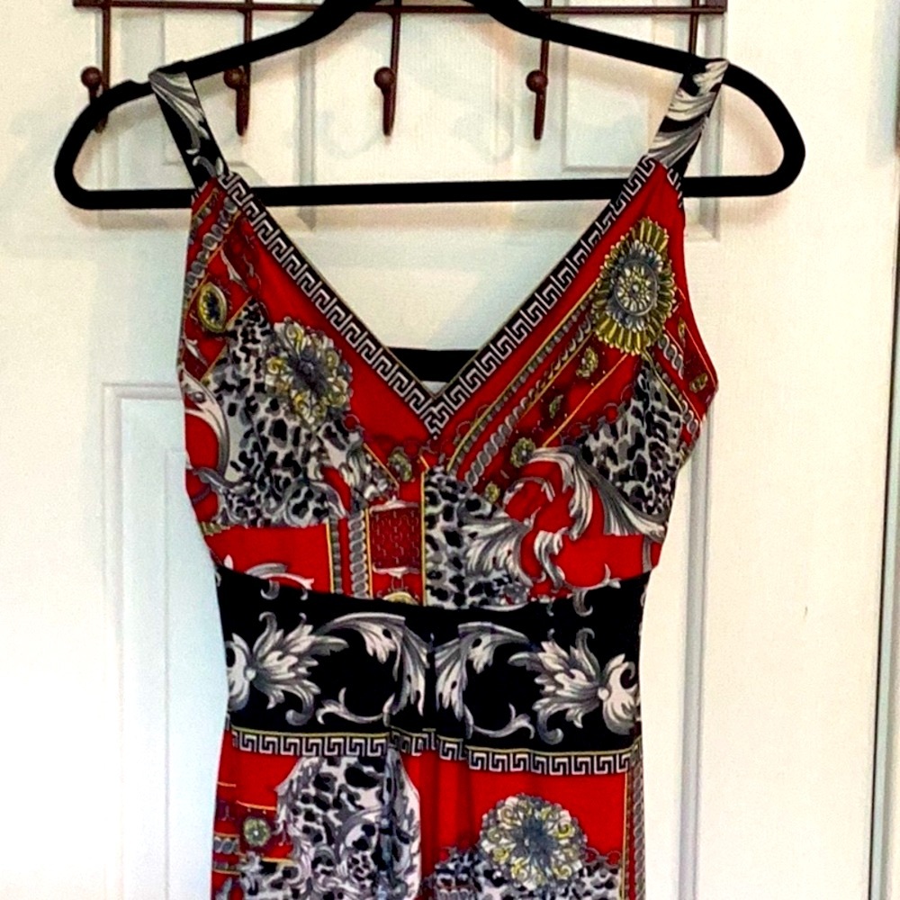 Joseph Ribkoff Vintage Red Equestrian Print Dress